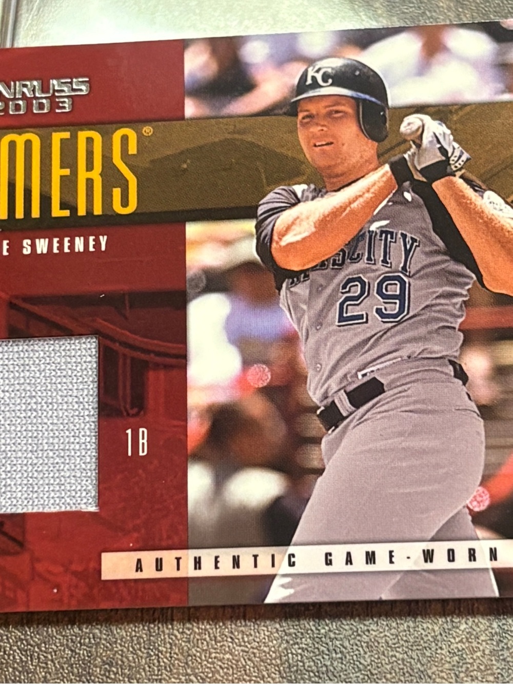 Mike Sweeney jersey card 2003 Donruss 401/500
